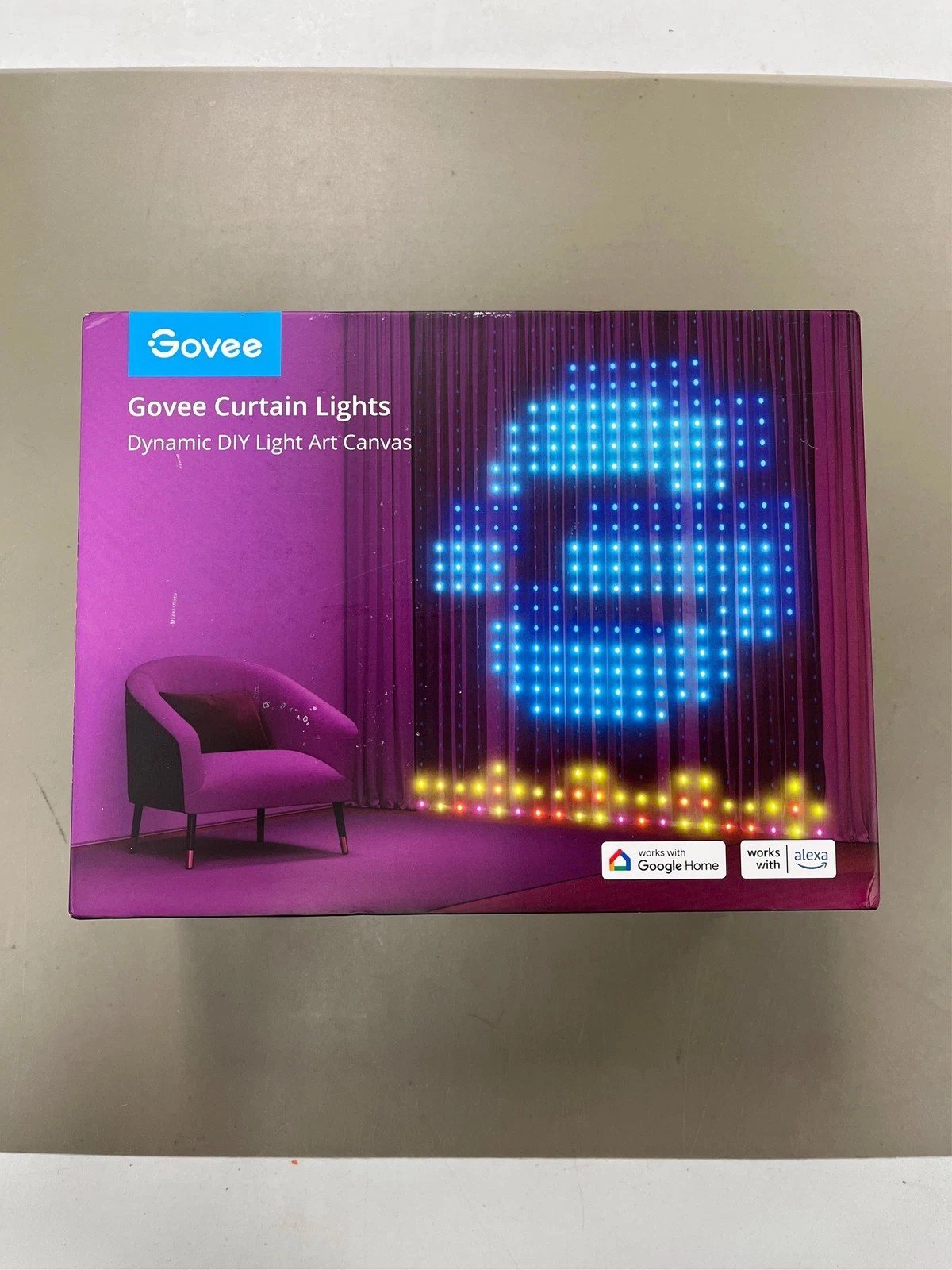 Govee Curtain Lights, Smart LED Color Changing Wall Lights, Dynamic DIY Curtain