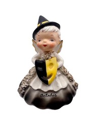 Vintage Napco Halloween witch October Angel- 1956 S1307J - Fabulous