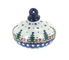 Blue Rose Polish Pottery Rustic Pines Flat Christmas Ornament