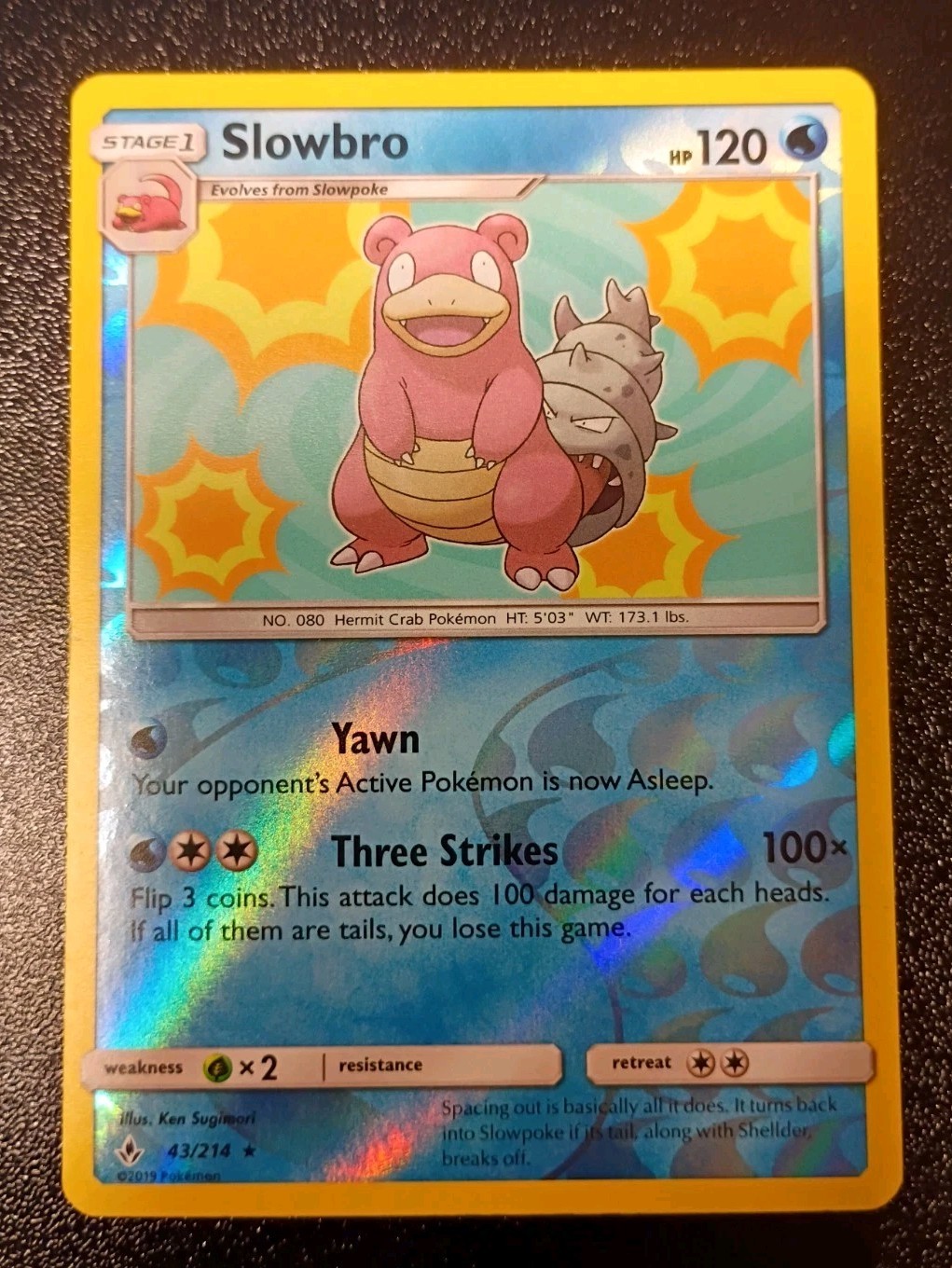 Pokemon Slowbro 43/214 Unbroken Bonds Reverse Holo 
