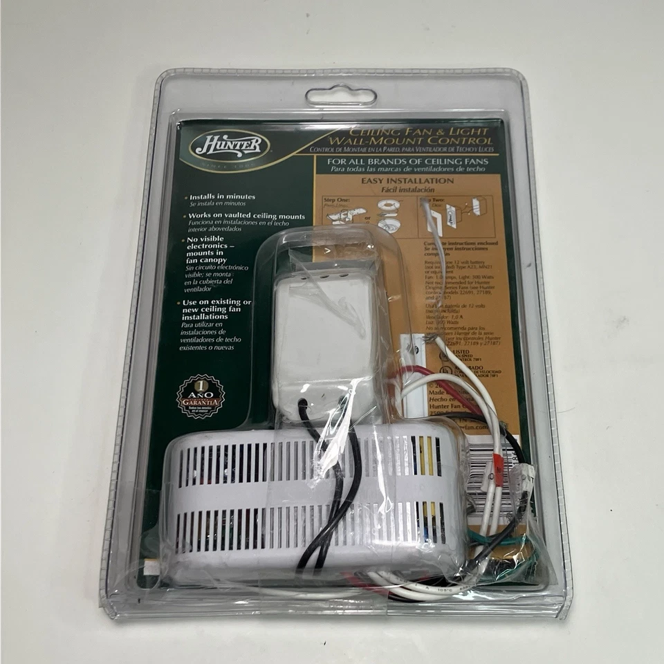 Hunter 27186 Ceiling Fan Light Wall-Mount Control Dimmer All Fan NEW Open Box - Image 2 of 2