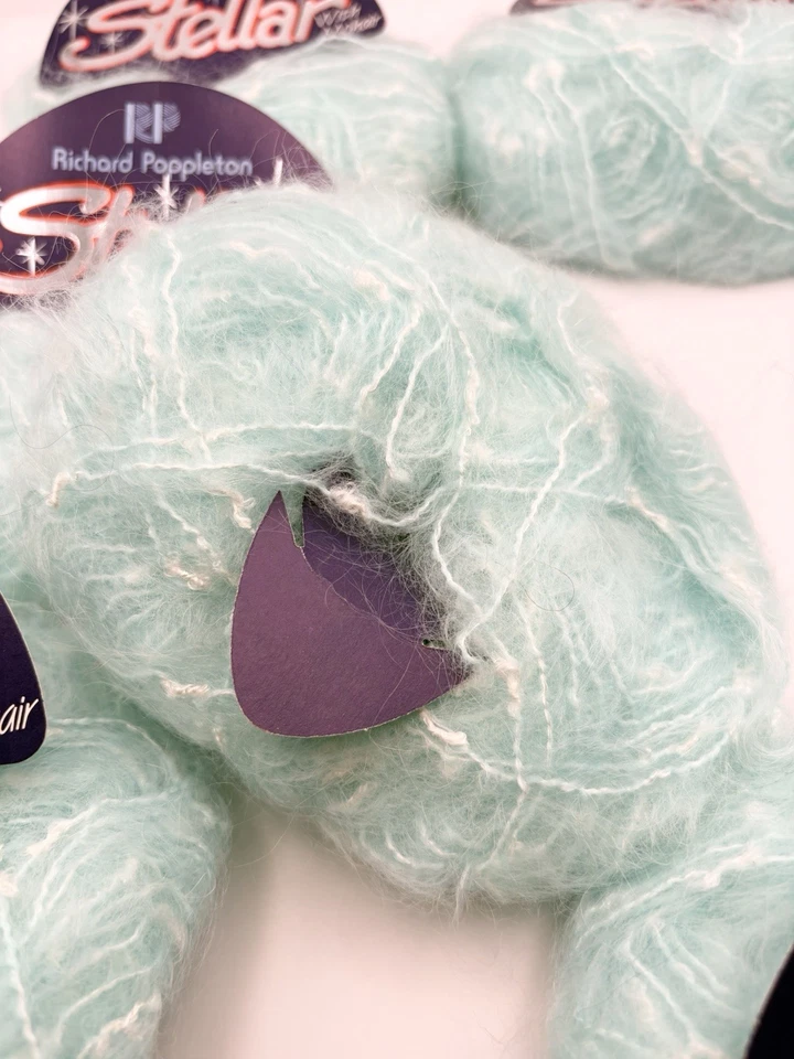 Hilo Stellar 6 madejas mezcla mohair ~ azul claro ~ 20 g 50 yardas cada 300 yardas en total Foto 3 de 4