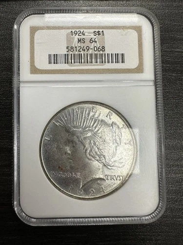 1924 Peace Silver Dollar - NGC MS64 Brown Label -B68