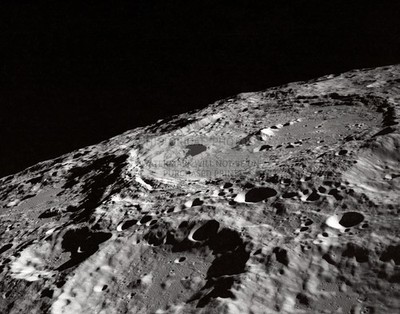 APOLLO 10 LUNAR CRATER WITH TERRACED WALLS MAY 1969 11X14 PHOTO