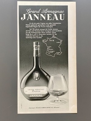 Grand Armagnac Janneau Gascogne 70s retro 1975 Vintage Ad Werbung Reklame