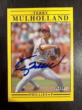 TERRY MULHOLLAND 1991 FLEER AUTOGRAPHED SIGNED AUTO BASEBALL CARD WU