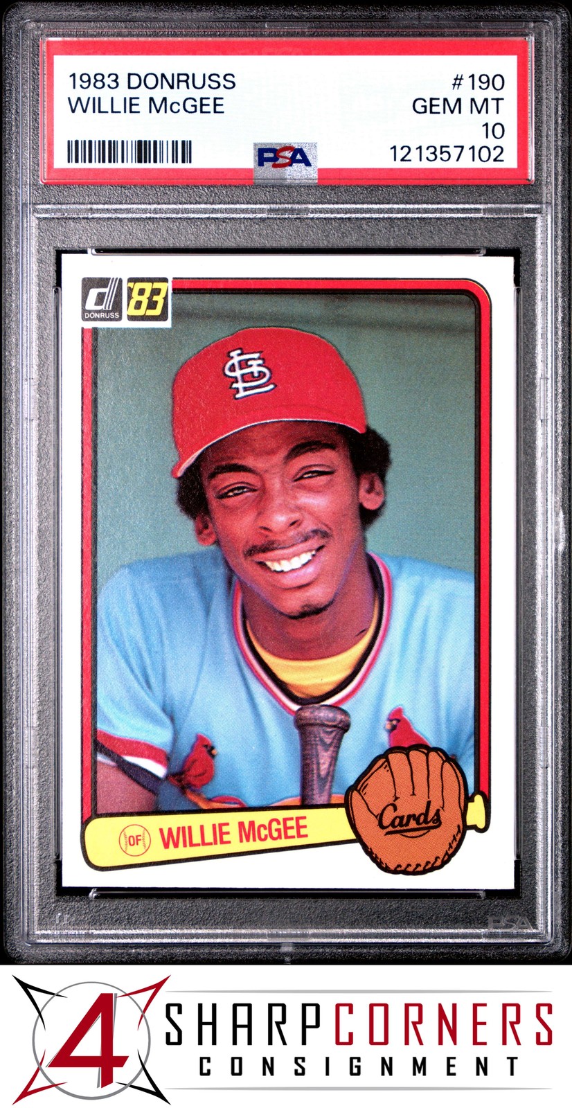 1983 DONRUSS #190 WILLIE McGEE RC CARDINALS PSA 10