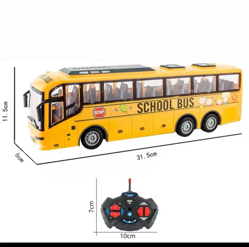 Rc Large Remote Controlled Tour Bus School Bus Model With LED Radio Contro - Image 3 of 3