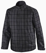 North End Sport Mens Full Zip Black Gray Plaid Jacket 2XL City Locale Pocket NWT