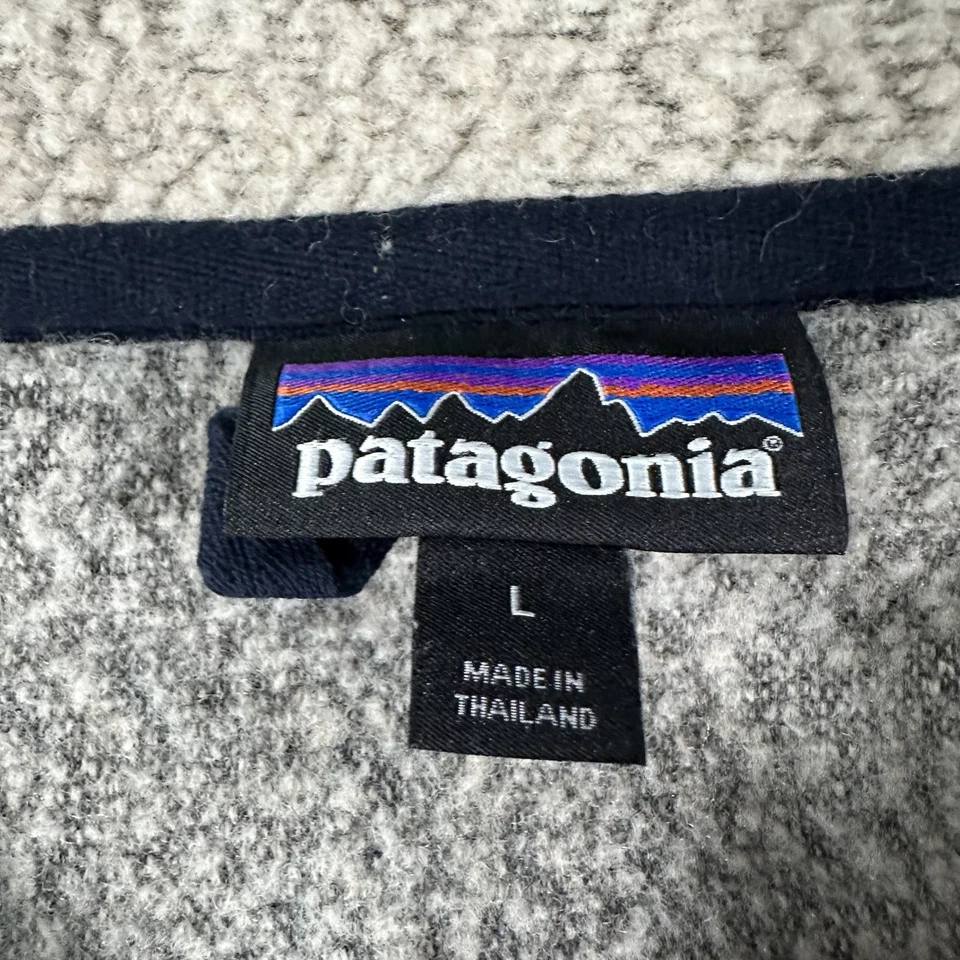 Patagonia Sweater Mens Large Gray Oatmeal Half Zip Pullover Wool Blend OAT FA18 - Image 2 of 4