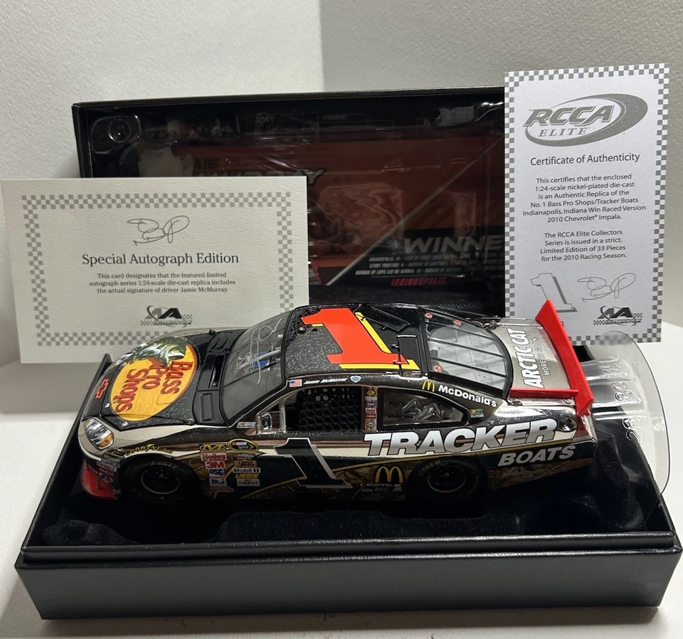 亲笔签名 25 共 33 ! Jamie McMurray #1 比赛获胜 2010 Impala Elite 抛光 N. — 第 2/4 张图片