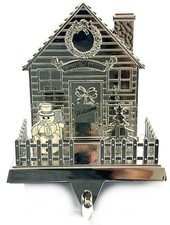 Shiny Winter House Christmas Stocking Holder for Fireplace Mantle 3D