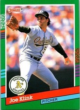 Joseph (Joe) Charles Klink Oakland Athletics 591 Donruss 1990 Baseball Card