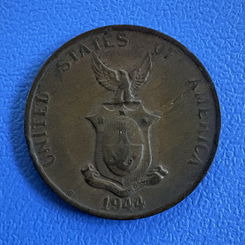 1944-S Philippines 1 Centavo WWII US Mint Bronze Coin KM#179 Circulated