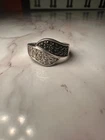 Vintage 925 Sterling Silver Black Stone Ring - Size 6