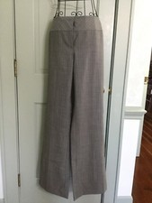 NWT Classiques Entier Flat Front Pinstriped Pant Gray Multi 8 Flare Leg