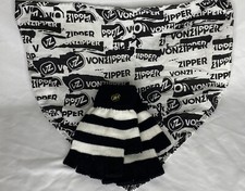 BRAND NEW VONZIPPER Blk  Wht Cut-Off Gloves  VZ Facemask Fleece Lined RARE