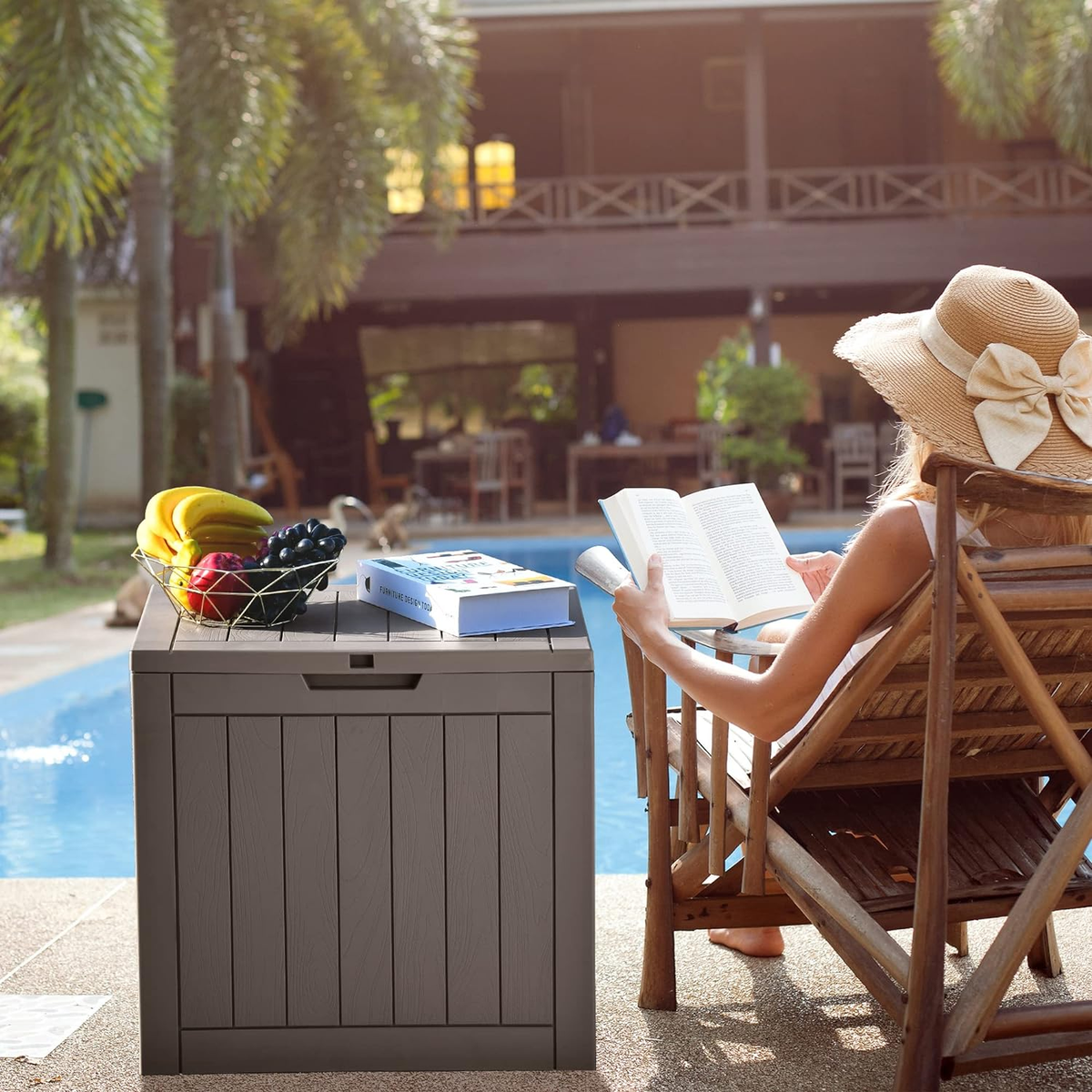 Outdoor Bench Dextrus Extra Large Outdoor Deck Box 230 Gallon