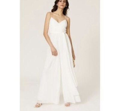 NWT Mac Duggal Ieena 2651 Flowy Faux Wrap Chiffon Jumpsuit size small reg $338