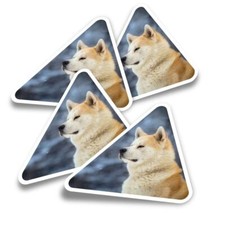 4x Triangle Stickers - Akita Japanese Shiba Dog #12578