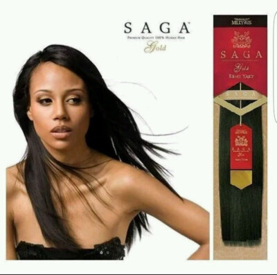 Milky Way Saga Gold Remy Echthaar Yaky Weave Extension 10'' 12'' 14'' 18'' UK