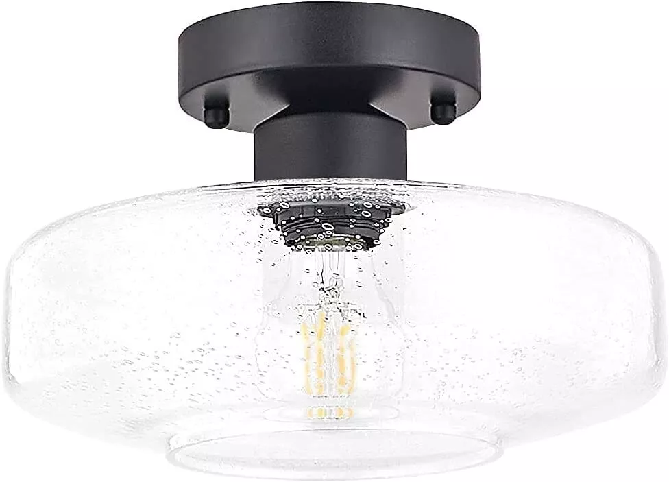Seeded glass on sale light shade