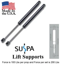 20" Gas Prop Lift Supports 100 Lbs Each, Set of 2, Made in USA