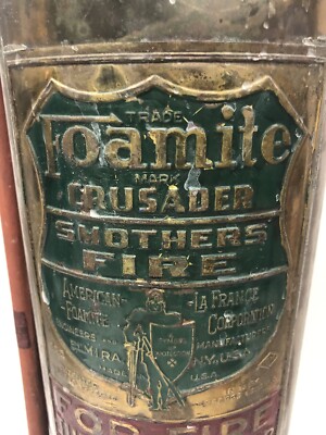Vintage Foamite Crusader Brass Fire Extingusher Elmira New York La