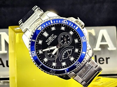 Invicta Pro Diver Men's Black Dial Stainless Steel Bracelet 45mm Watch,s