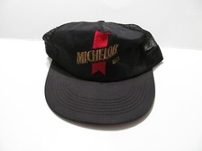 Vintage Official Michelob Beer Black Snapback Truckers Mesh Cap Hat U.S.A.