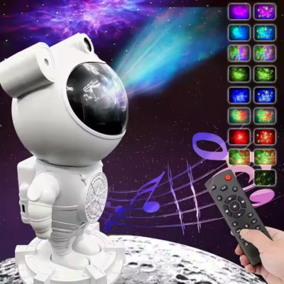 Astronaut Galaxy Projector (White)   Starry Nebula LED Night Light wit