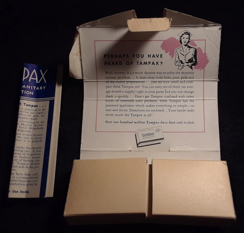 1950's Tampax Tampon Promo Sample With 3 Tampons And Instructions - Rare Item! - Image 4 of 4