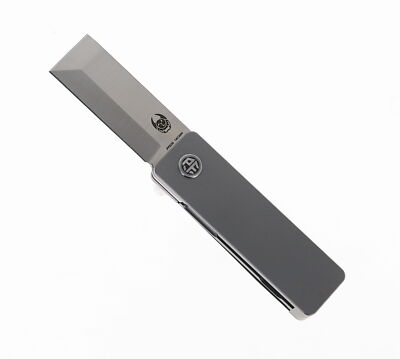Petrified Fish Cash Front Flipper Money Clip Pocket Knife Gray Ti Handle E09-GAS