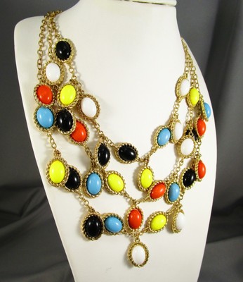 Gold Tone 3 Layered Chains Bright 