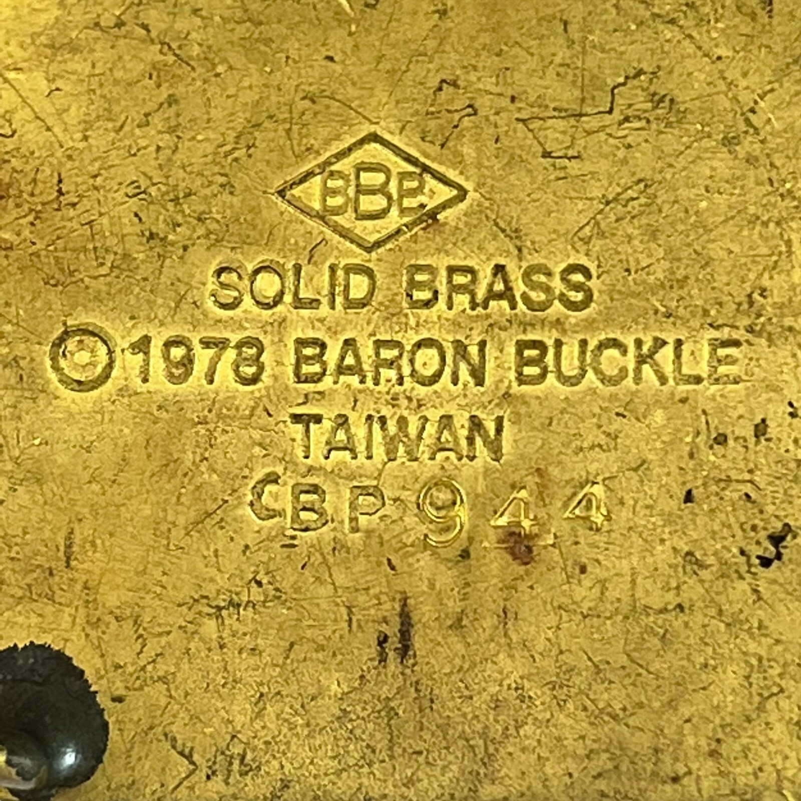 1978 BARON BUCKLE Solid Brass BELT BUCKLE VINTAGE Dod… Gem