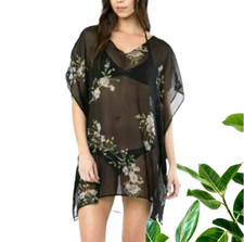 O Neill Women s Bali Printed Swim Cover Up Black Size XS - NEW