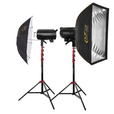 Flashpoint Studio Pro 600 III-V R2 2-Light Kit with Stands, Softbox and Umbrella