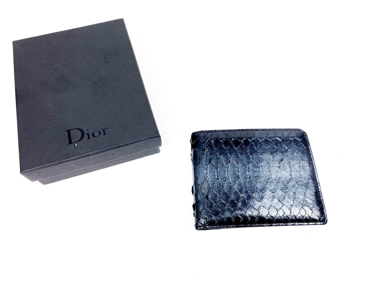 DIOR HOMME Exotic Genuine Python Snakeskin Leather Bifold DIOR HOMME Exotic Genuine Python Snakeskin Leather Bifold