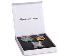 Pokemon Charizard Blastoise Venusaur Deluxe Enamel Pin Set Premium Badges