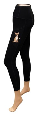 Urban Athletics High Rise Leggings w/ Chihuahua on Pocket-NWT-Free Shipping