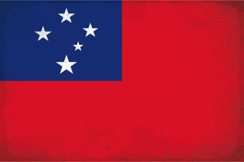 mrdeco Metall Schild 12x18cm gewölbt Samoa Flag of Samoa Vintage Schild - Bild 1 von 1