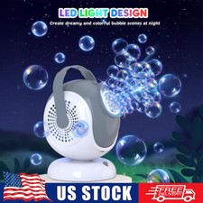 Automatic Bubble Machine Rotating Auto Bubble Maker with LED Light For Kids