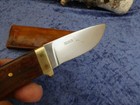 CUSTOM BENCHMADE BLOCK FIXED BLADE ROSEWOOD KNIFE & SHEATH. BUFFALO NY. MINT! — photo 2