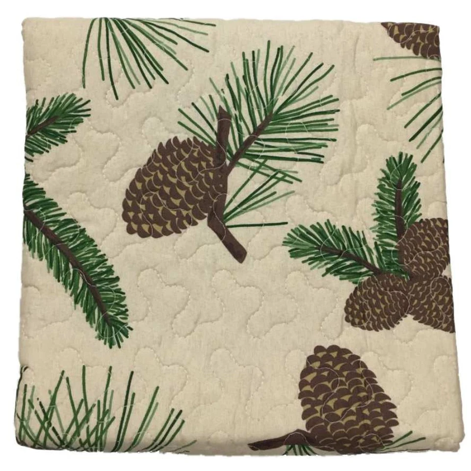 Virah Bella Forest Pines Pinecone Quilted Throw Blanket, Reversible 50" x 60" - Image 2 of 3