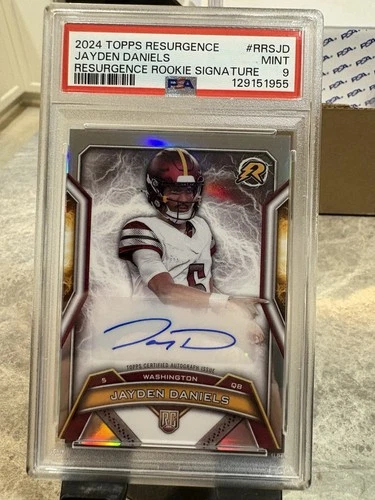 2024 Topps Resurgence Jayden Daniels Rookie Silver Auto PSA 9
