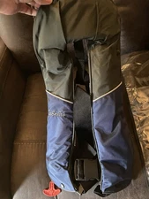 Cabelas Blue Automatic Suspenders Life Jacket with Packaging Unused See Pictures
