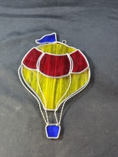 Decorative Hot Air Balloon Stained Glass Sun Catcher Window Hanging 8.75  Rare