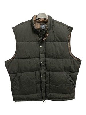 St Johns Bay Mens 4XL Puffer Vest Black Brown Lightweight Full Zip Snap Pockets