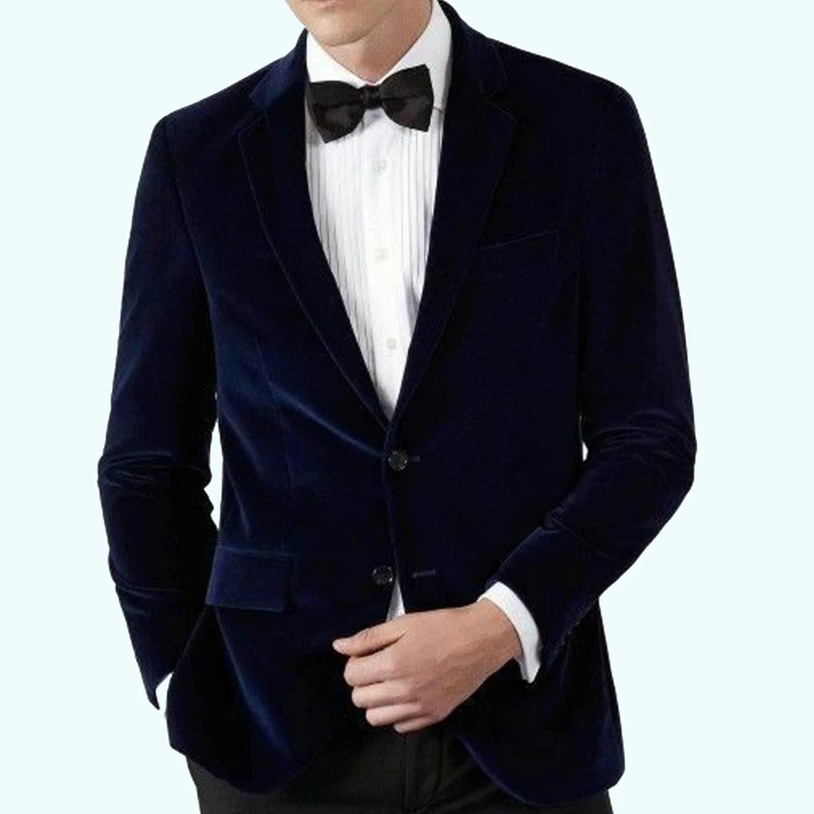 Men's Blue Velvet Jacket Stylish Party Wear Evening Dinner Blazer