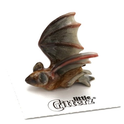 Little Critterz Cave Bat ''Sonora'' Home Decor Bird - Miniature Porcelain Figurine